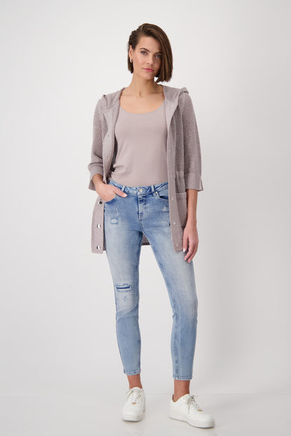 Monari Dark Linen Cardigan