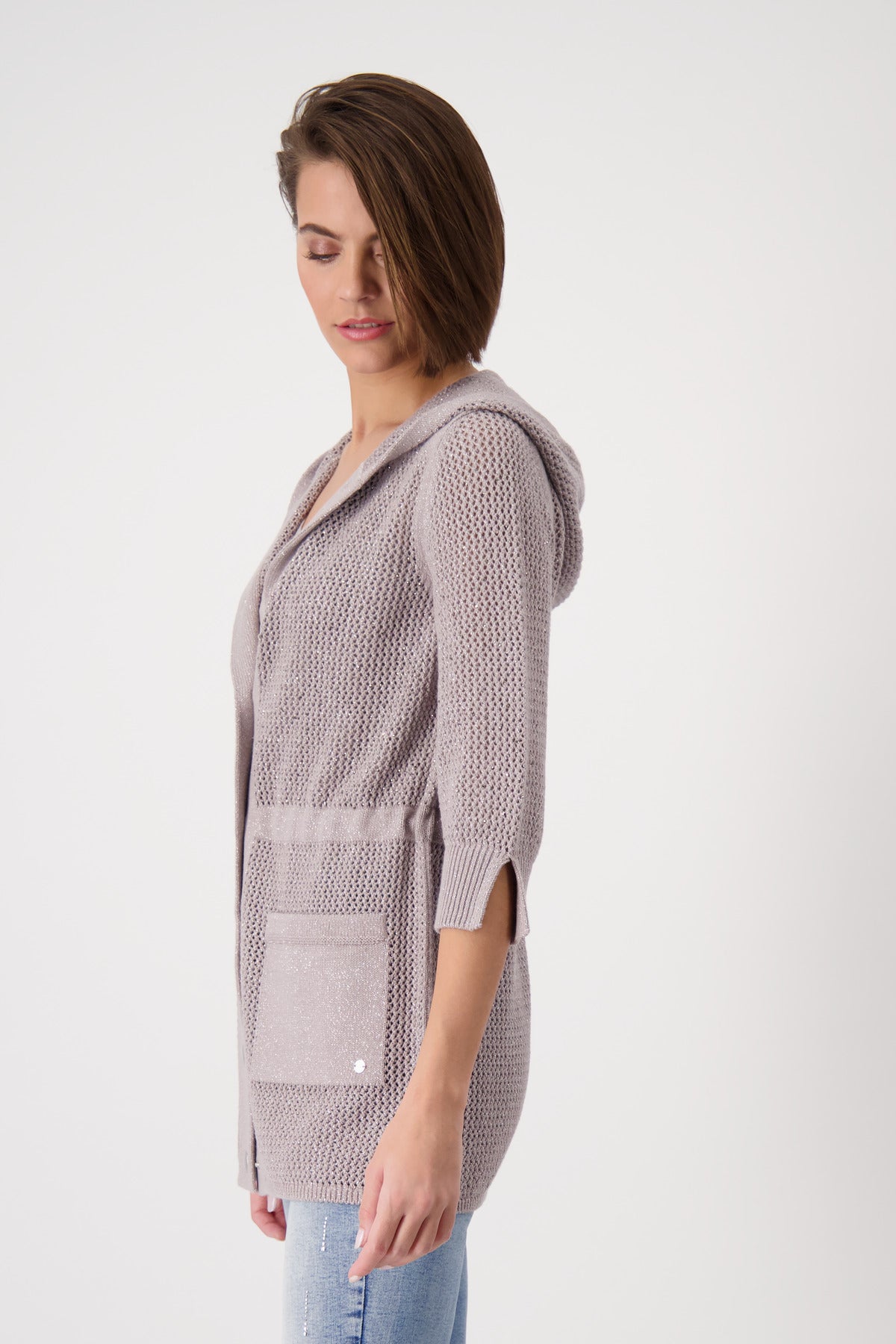 Monari Dark Linen Cardigan