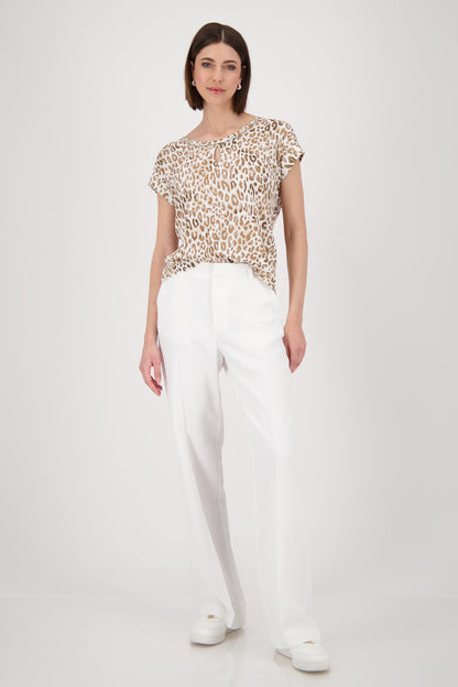 Monari Camel Pattern Cut-Out T-Shirt