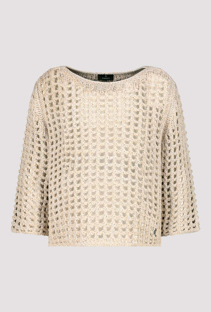 Monari Camel Net Pattern Jumper