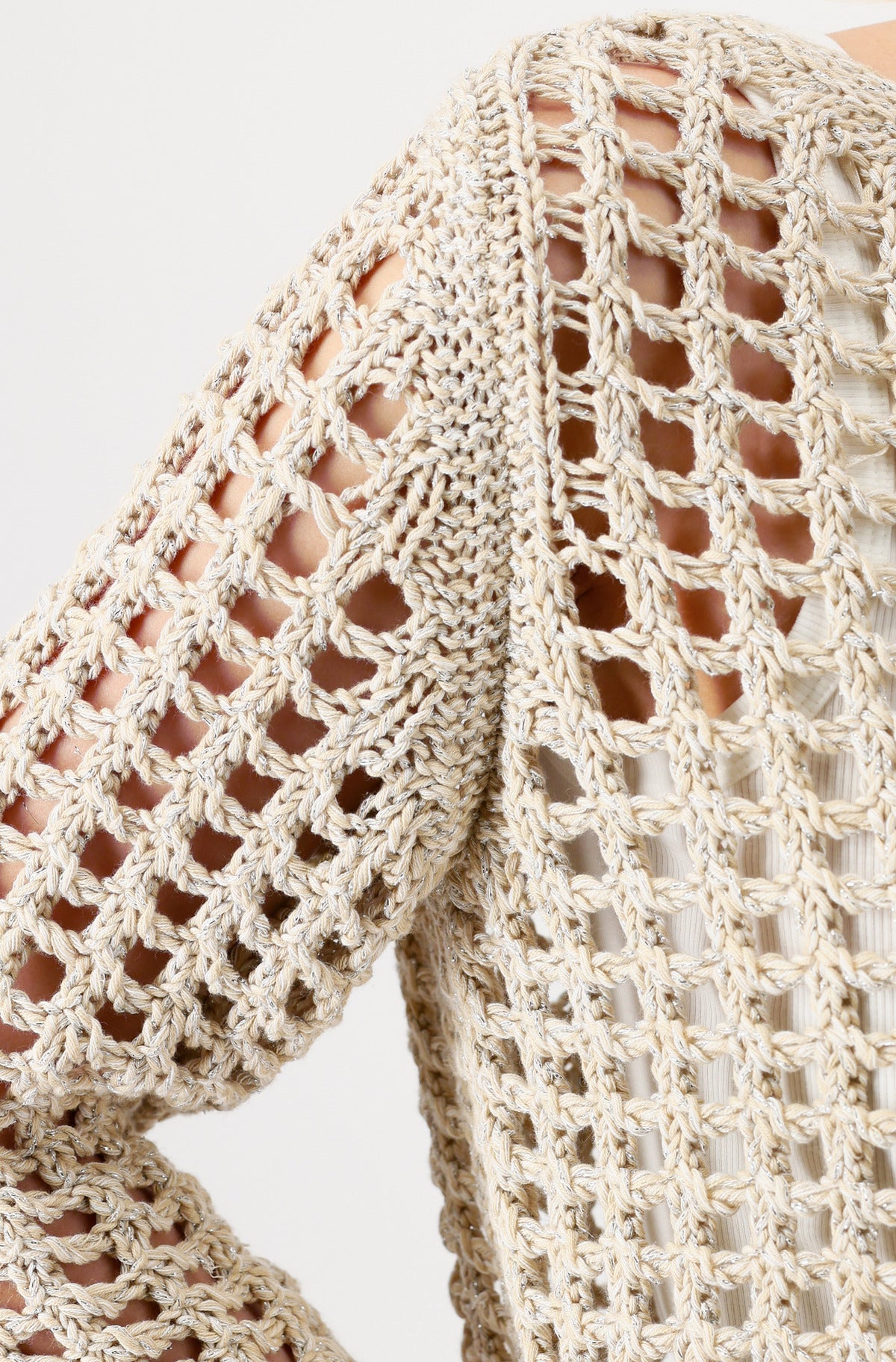 Monari Camel Net Pattern Jumper