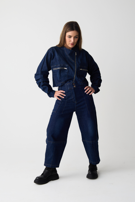 Lurdes Bergada Blue Double Button Barrel Jeans
