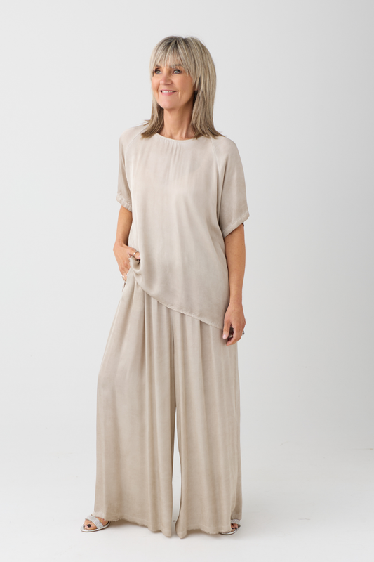 Sanctamuerte Sand Shell Palazzo Trousers S280