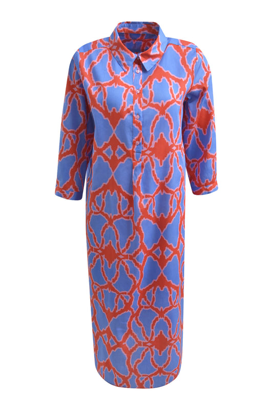 Milano Santorini Print Dress with 3/4 Sleeves