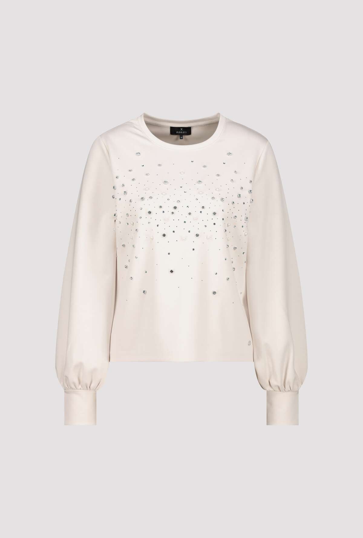 Monari Champagne Beige Rhinestone Sweatshirt
