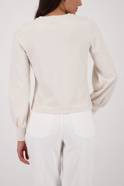 Monari Champagne Beige Rhinestone Sweatshirt