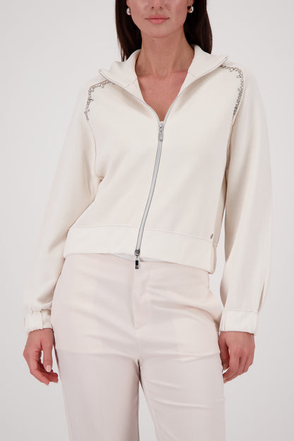 Monari Champagne Beige Jewelled Cardigan