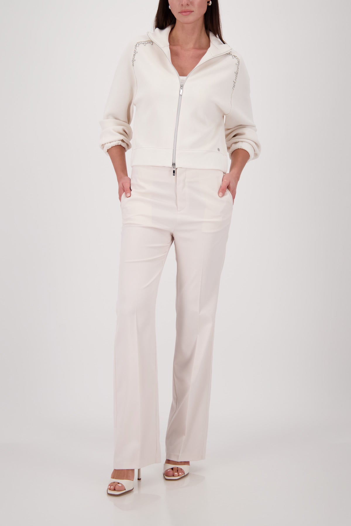 Monari Champagne Beige Jewelled Cardigan