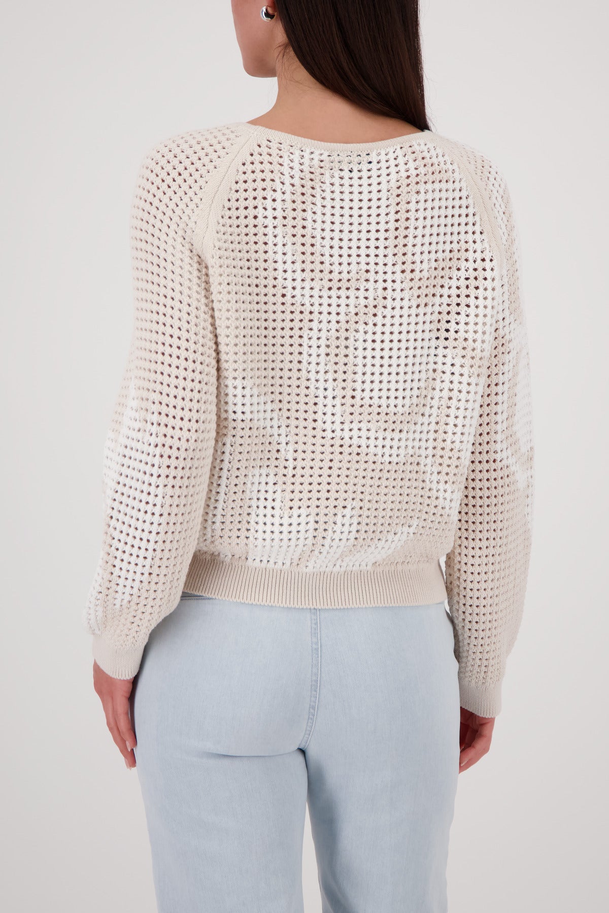 Monari Champagne Beige Pattern Sequin Jumper