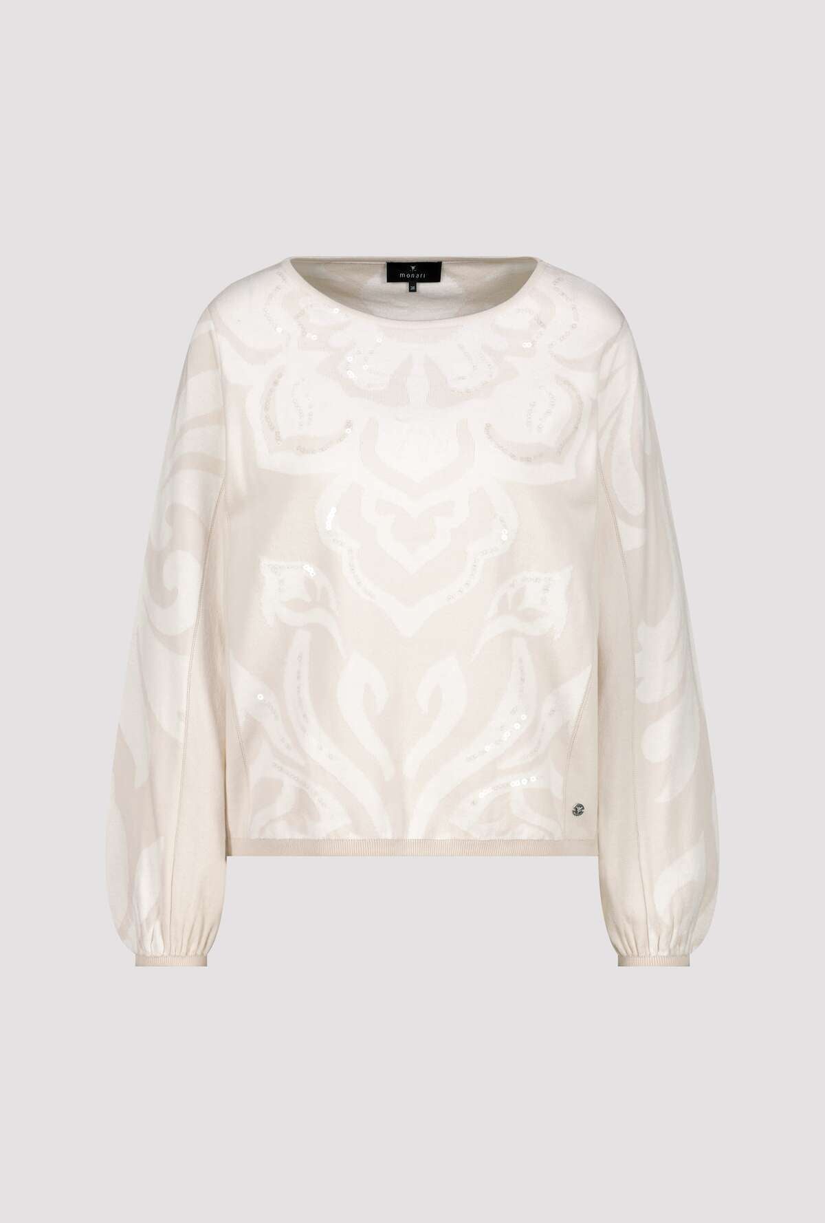 Monari Champagne Beige Jacquard Jumper