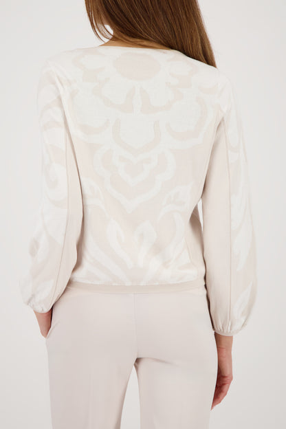Monari Champagne Beige Jacquard Jumper