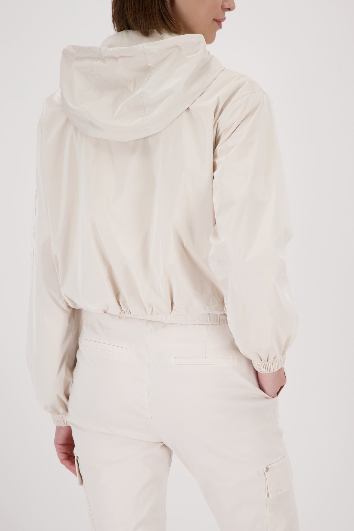 Monari Champagne Beige Hooded Shell Jacket