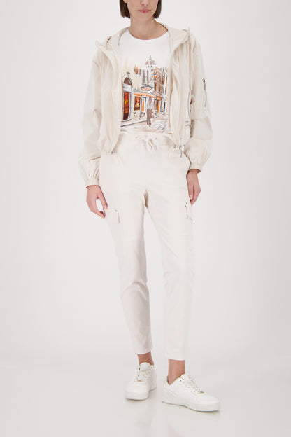 Monari Champagne Beige Hooded Shell Jacket