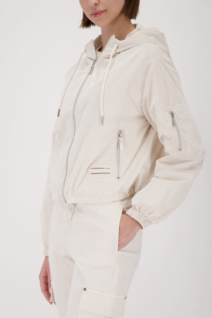 Monari Champagne Beige Hooded Shell Jacket