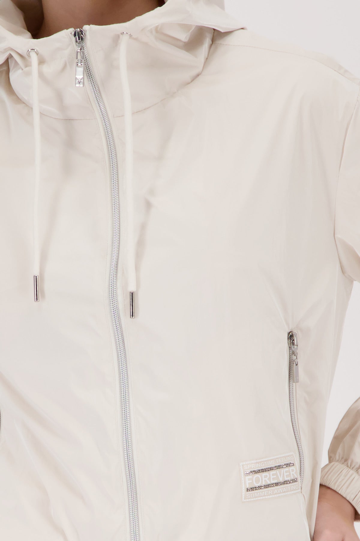 Monari Champagne Beige Hooded Shell Jacket