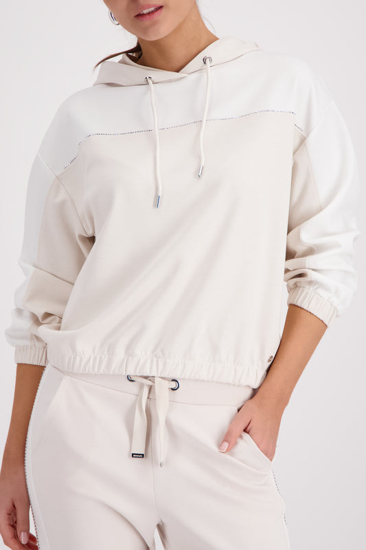 Monari Champagne Beige Diamante Hoodie