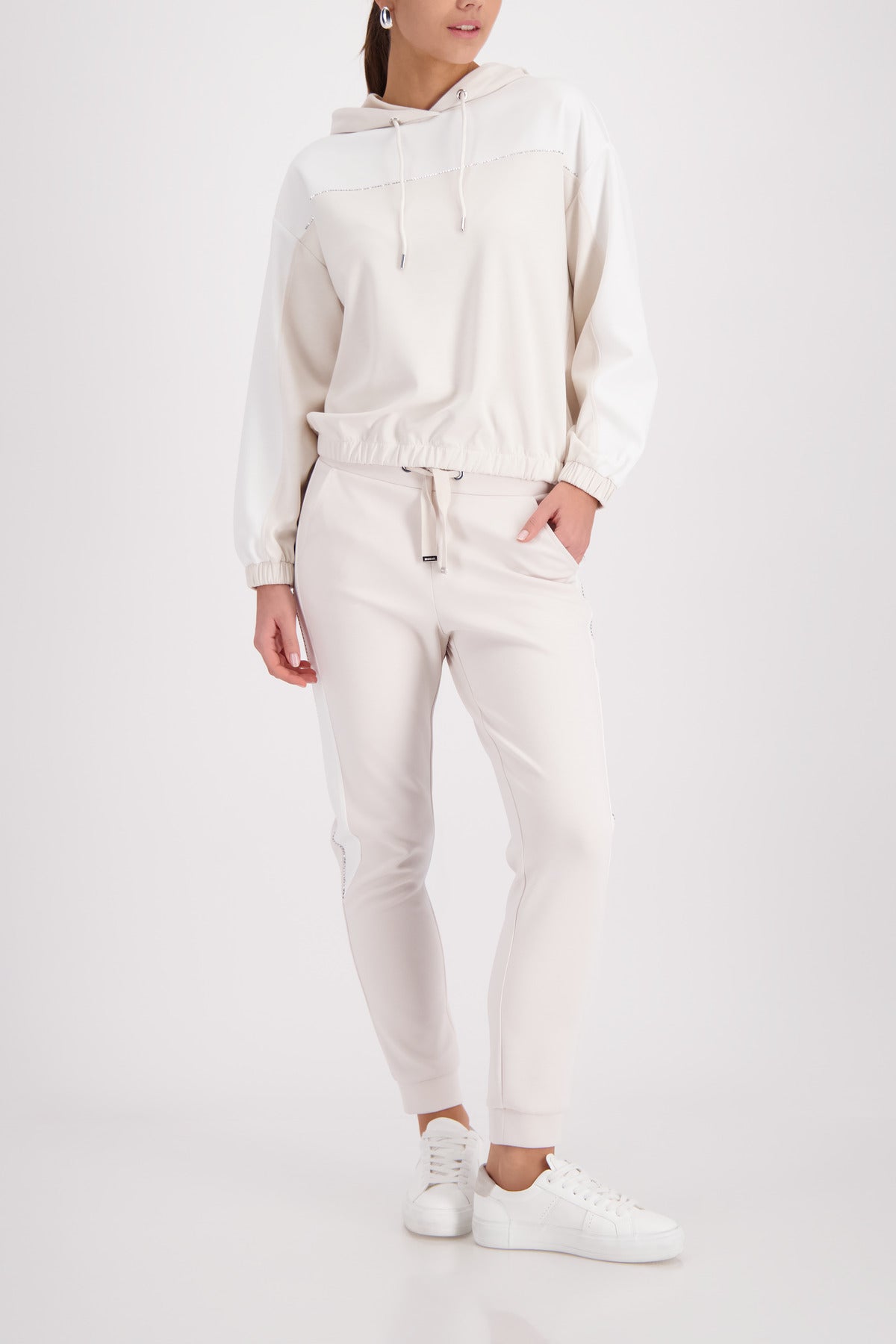 Monari Champagne Beige Diamante Hoodie