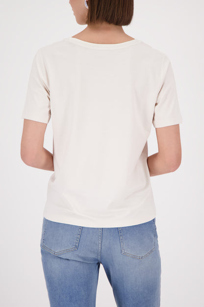 Monari Champagne Beige Pocket Rhinestone Top