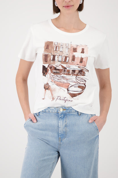 Monari Cream City Print T-Shirt