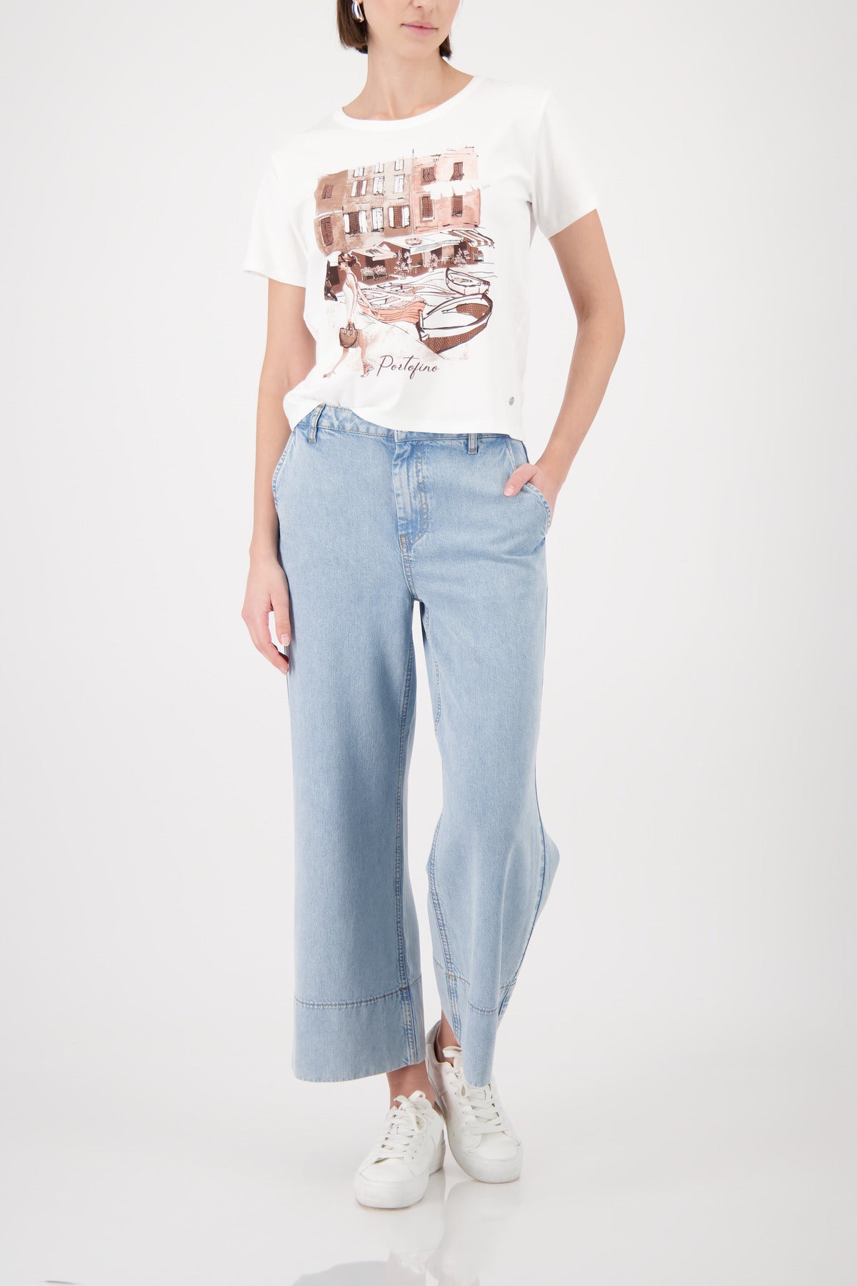 Monari Cream City Print T-Shirt