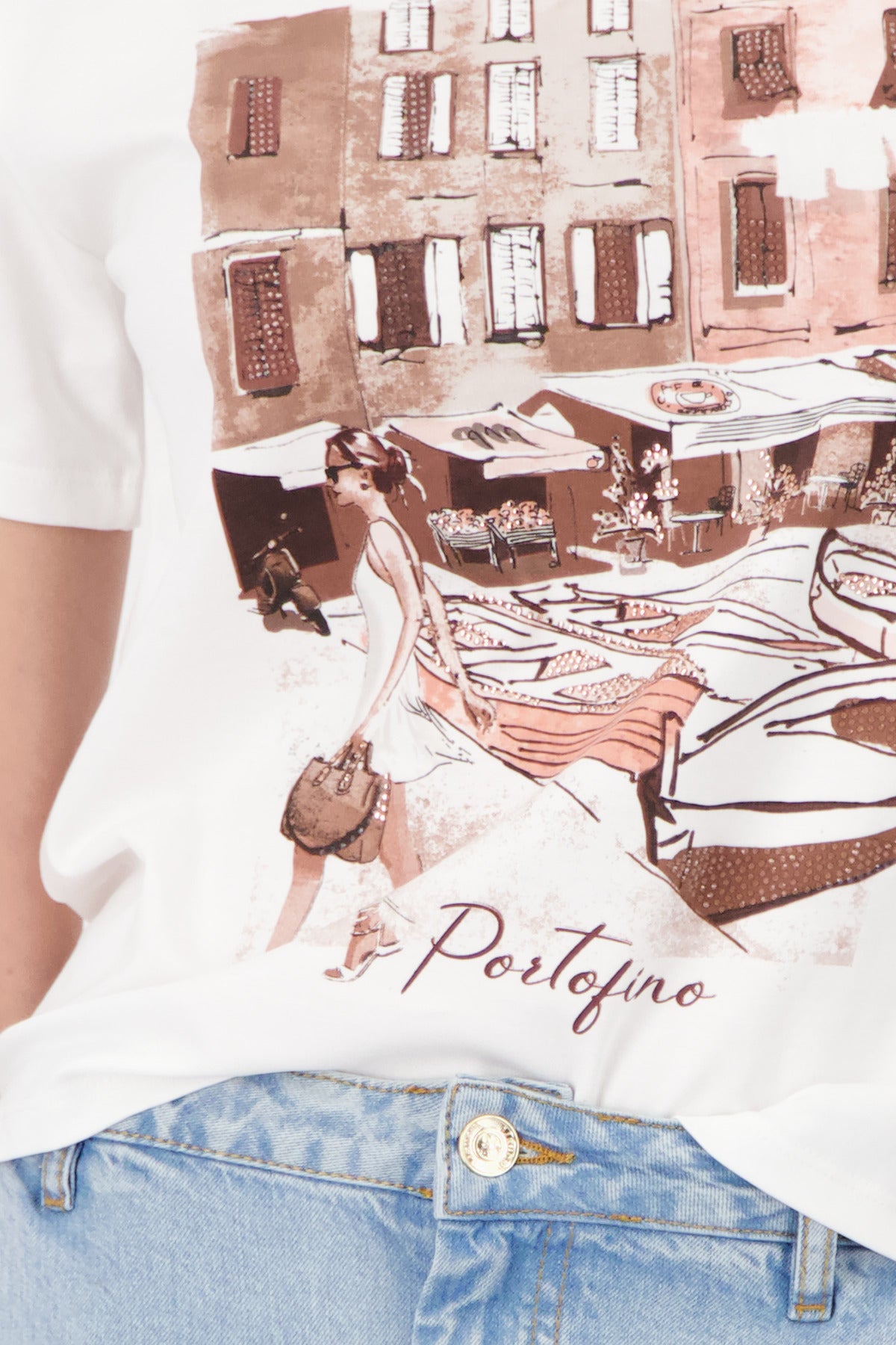 Monari Cream City Print T-Shirt