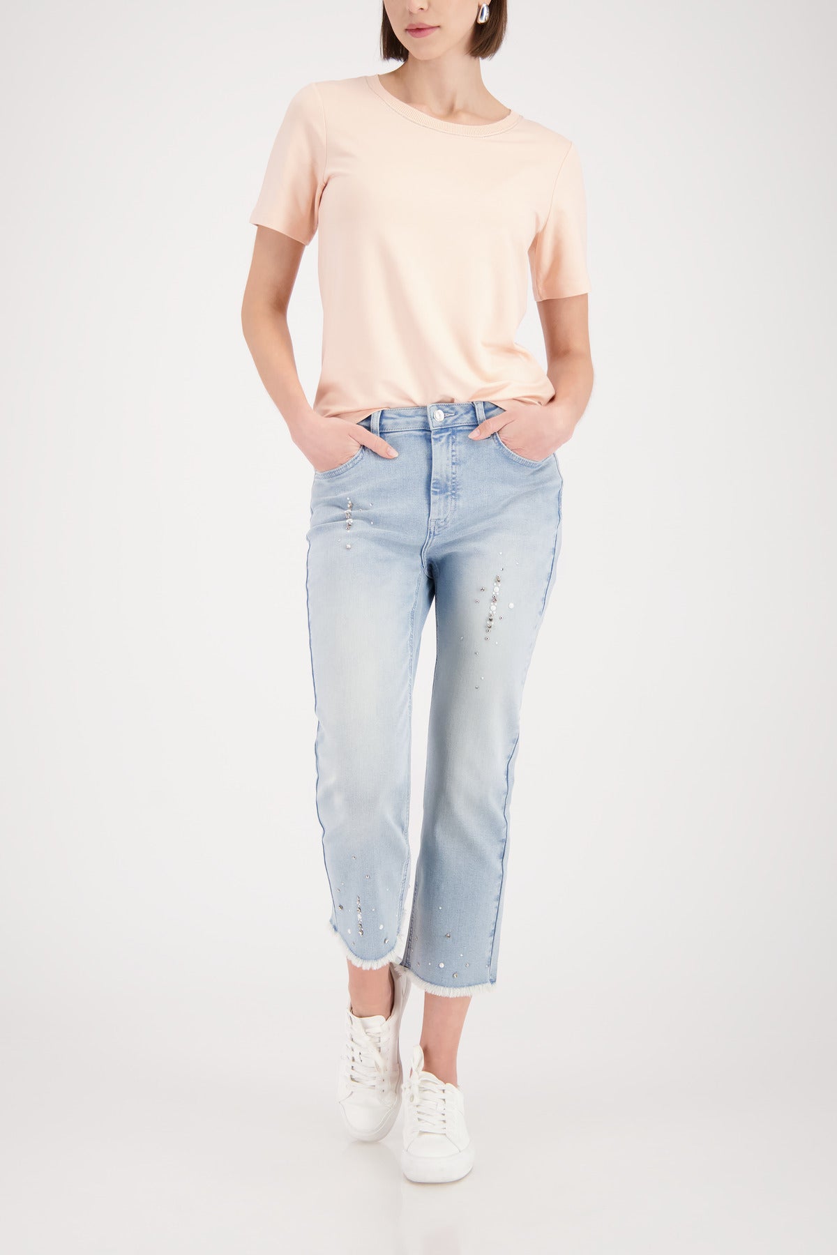 Monari Summer Peach Embellished T-Shirt