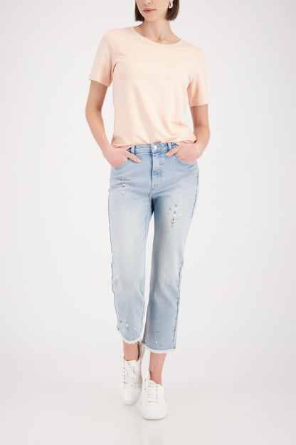 Monari Summer Peach Embellished T-Shirt