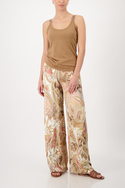 Monari Mocca Top with Sequin Straps