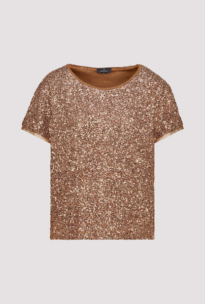 Monari Mocca Sequin T-Shirt