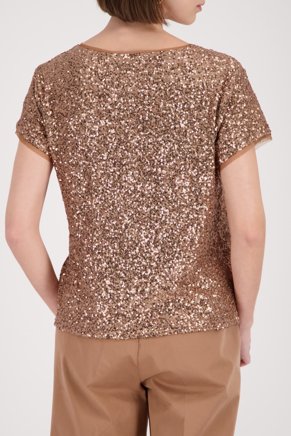 Monari Mocca Sequin T-Shirt