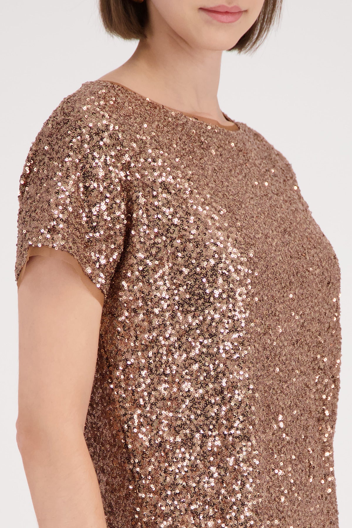 Monari Mocca Sequin T-Shirt