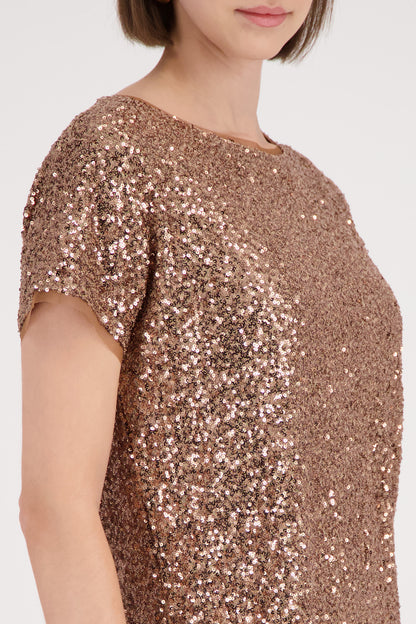 Monari Mocca Sequin T-Shirt