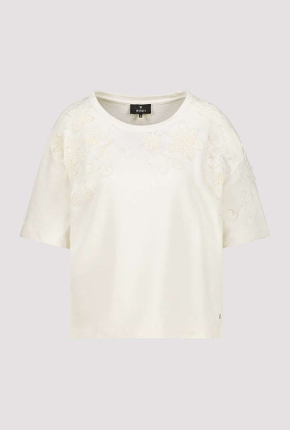 Monari Marble Floral Embroidery SS Sweatshirt