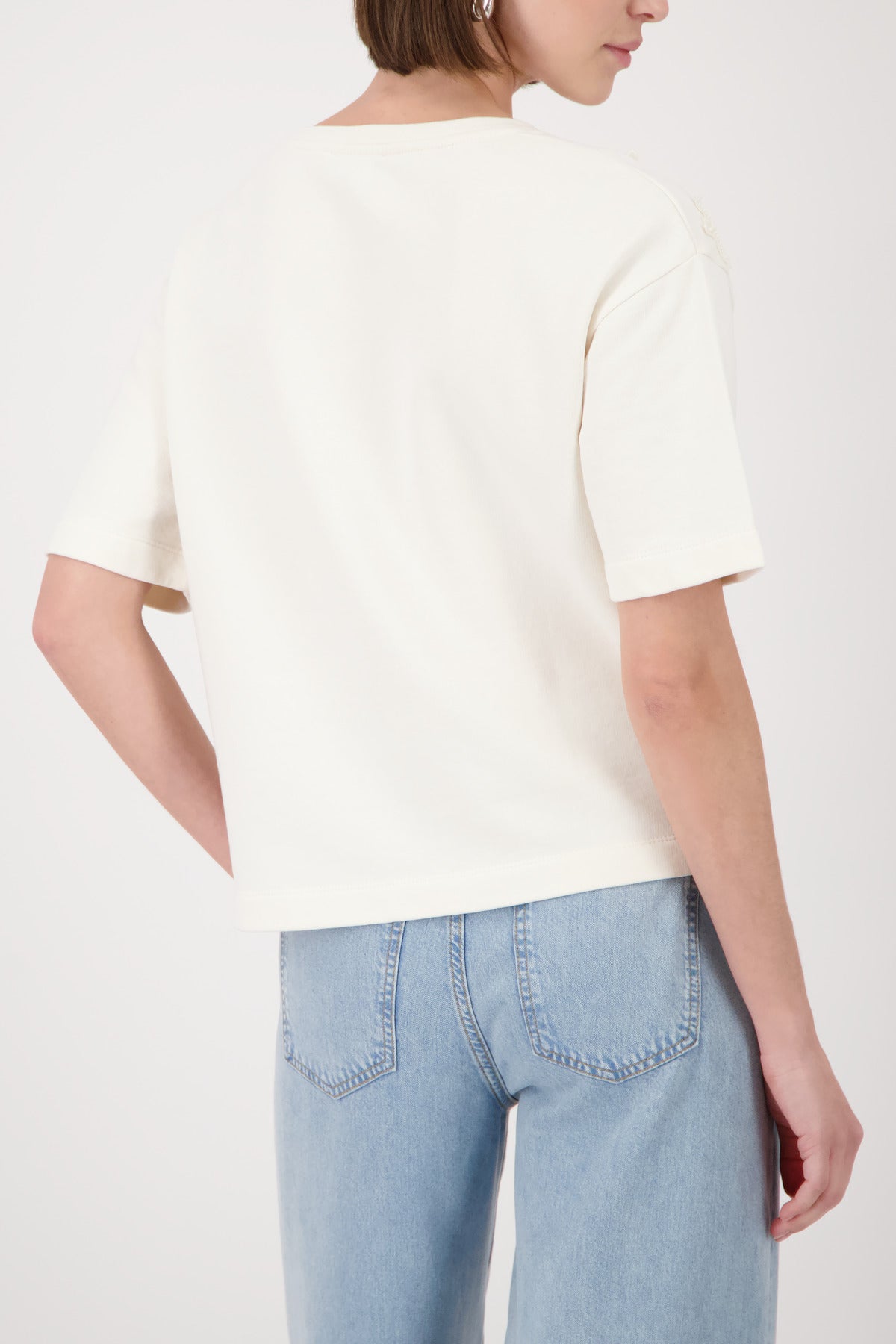 Monari Marble Floral Embroidery SS Sweatshirt