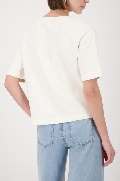 Monari Marble Floral Embroidery SS Sweatshirt