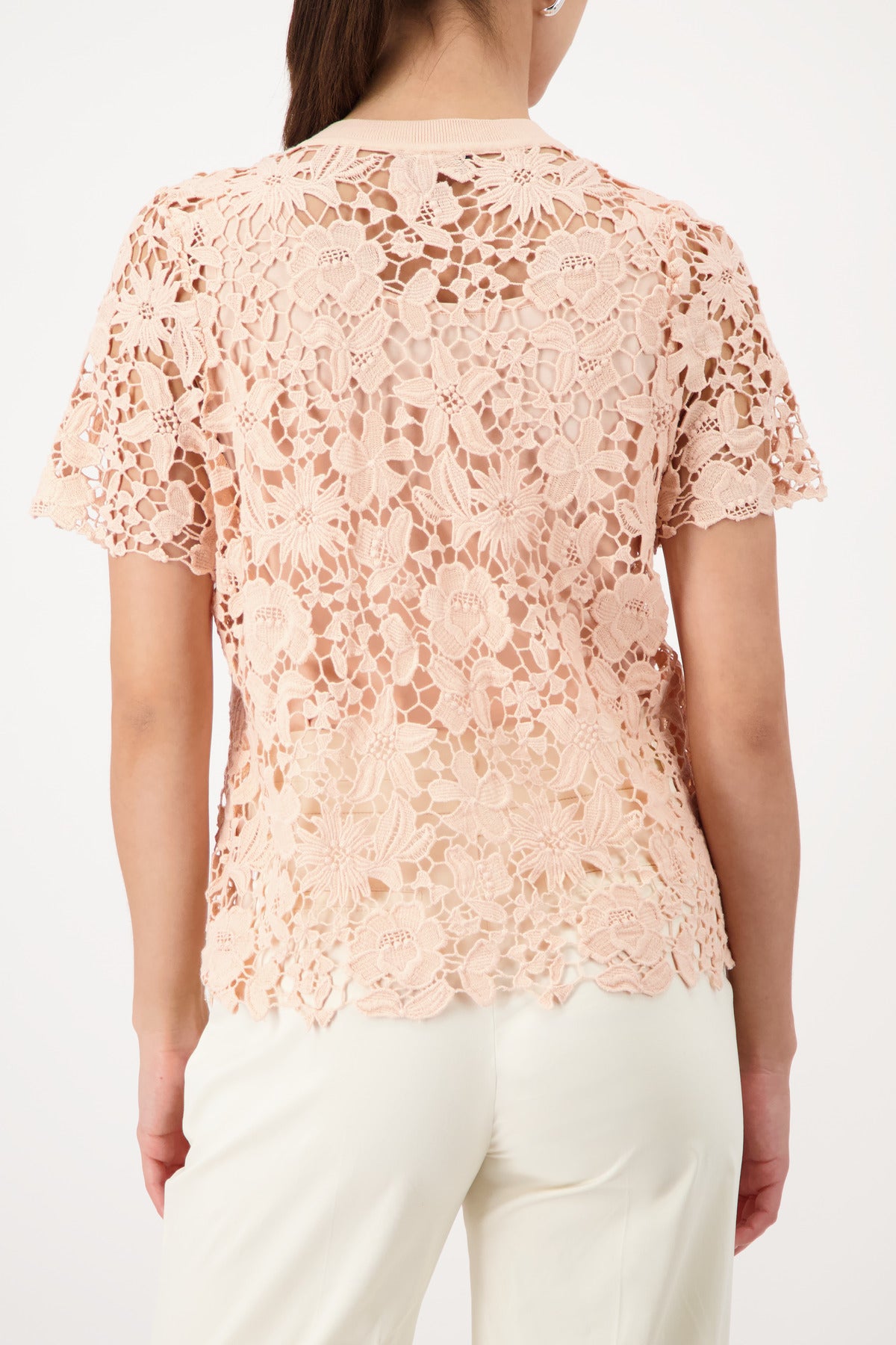 Monari Summer Peach Lace SS Cardigan