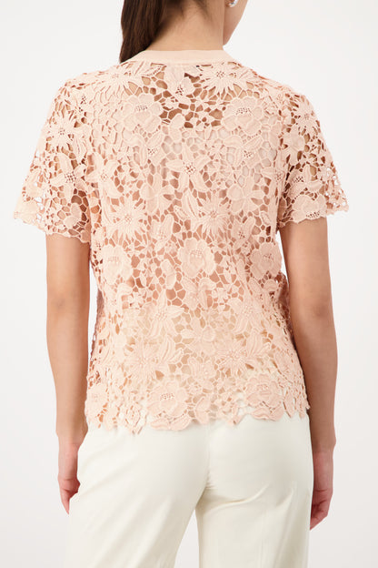 Monari Summer Peach Lace SS Cardigan