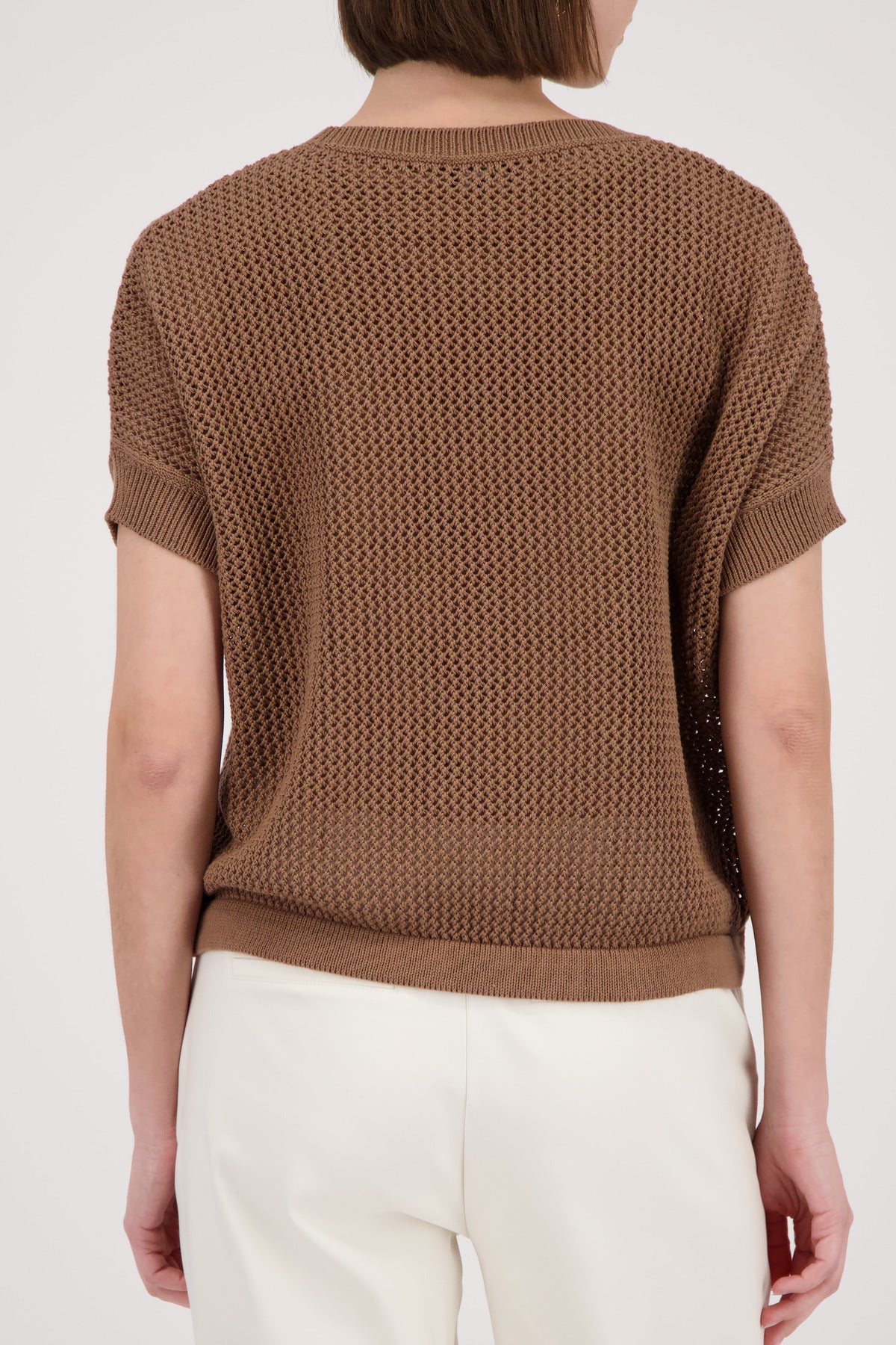 Monari Mocca Rhinestone/Drawstring SS Jumper