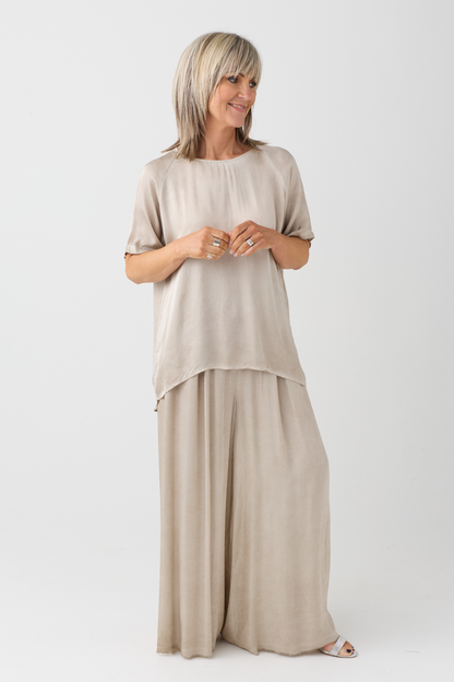 Sanctamuerte Sand Shell Palazzo Trousers S280