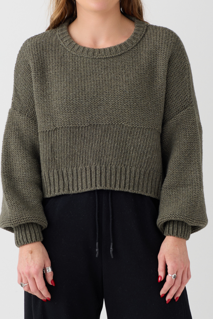Lurdes Bergada Khaki Cropped Jumper
