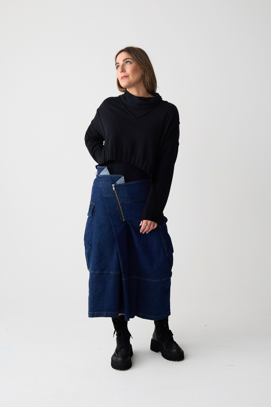 Lurdes Bergada Black Cowl Neck Jumper