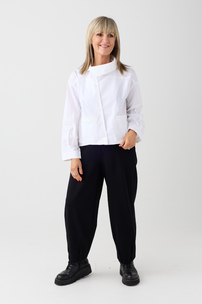 Ozai n Ku White Asymmetric Shirt 005