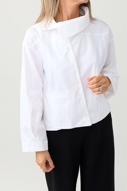 Ozai n Ku White Asymmetric Shirt 005