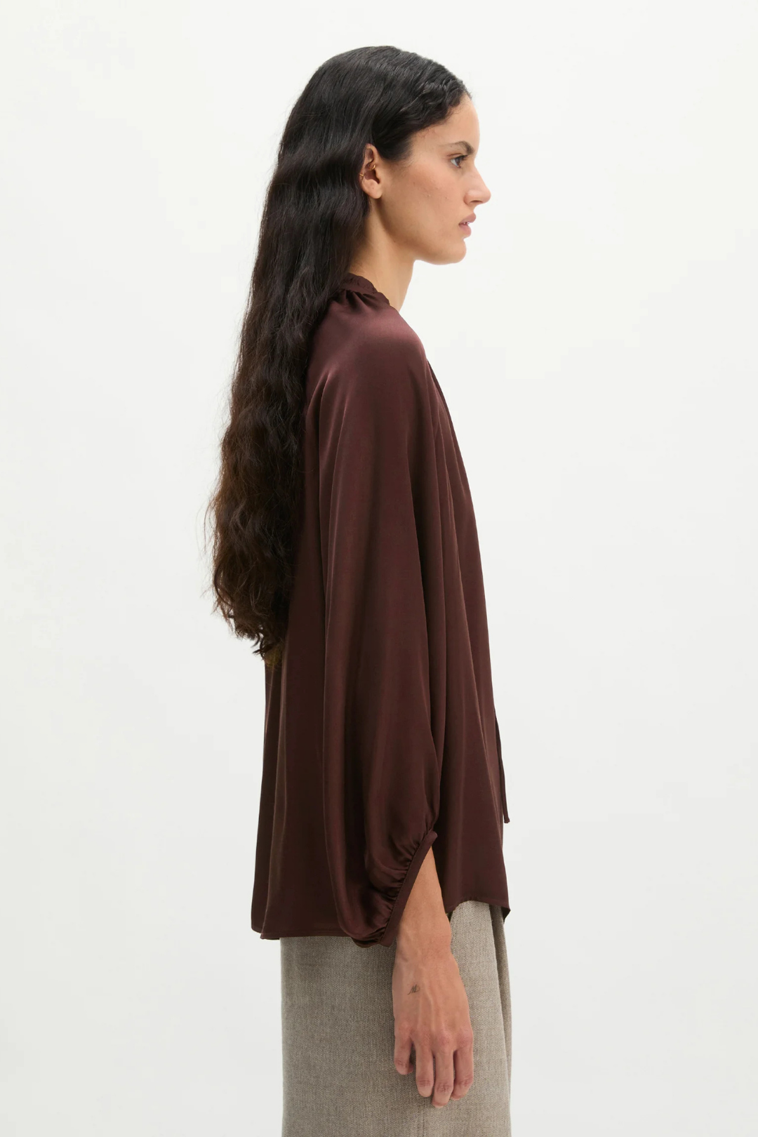 Marc O'Polo Black Cherry Tie Neck Blouse
