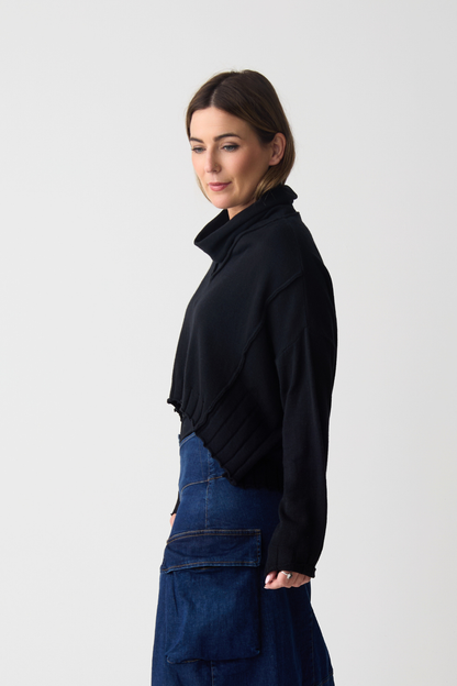 Lurdes Bergada Black Cowl Neck Jumper