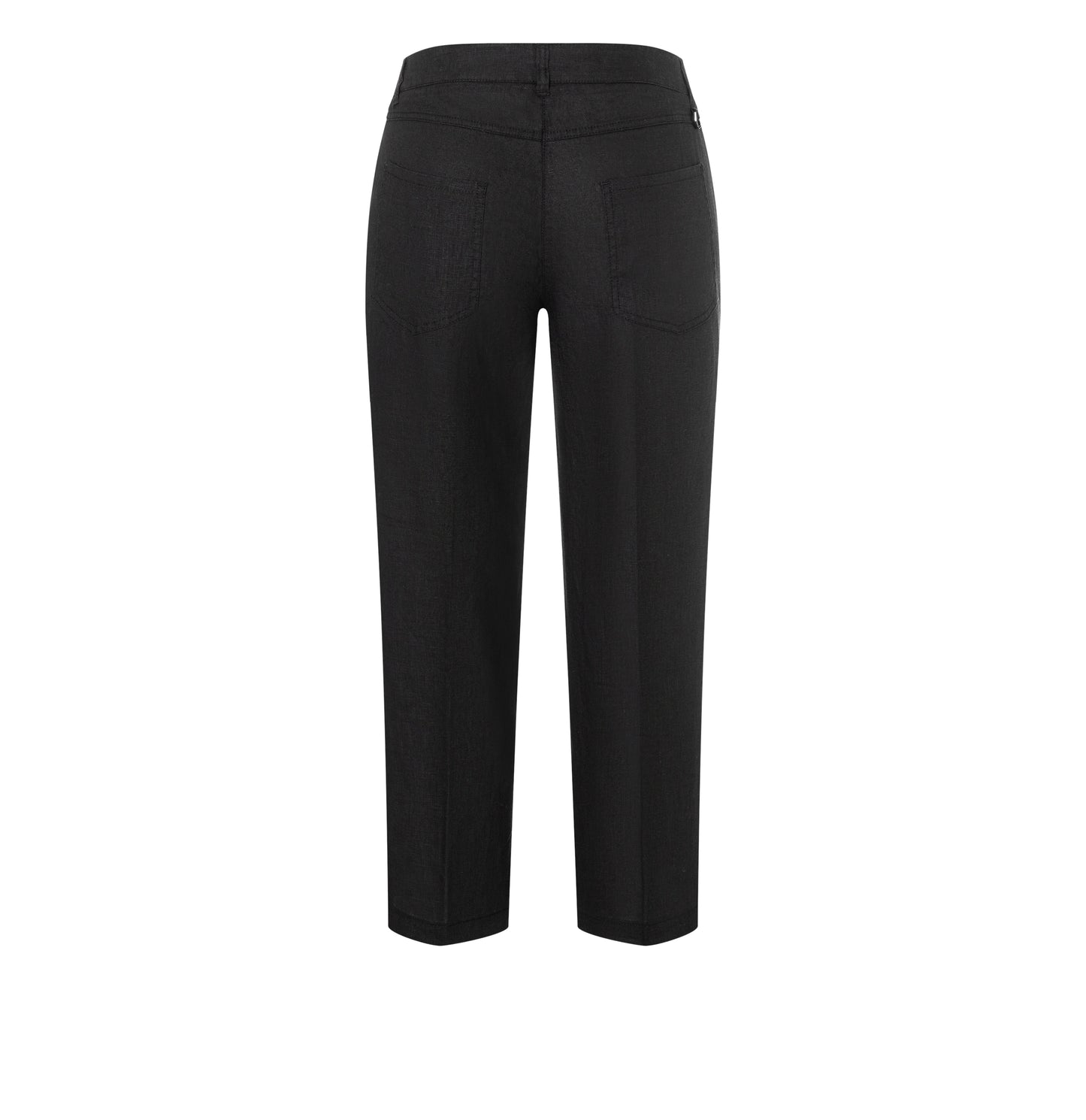 Mac Nora Black Linen Cropped Trouser