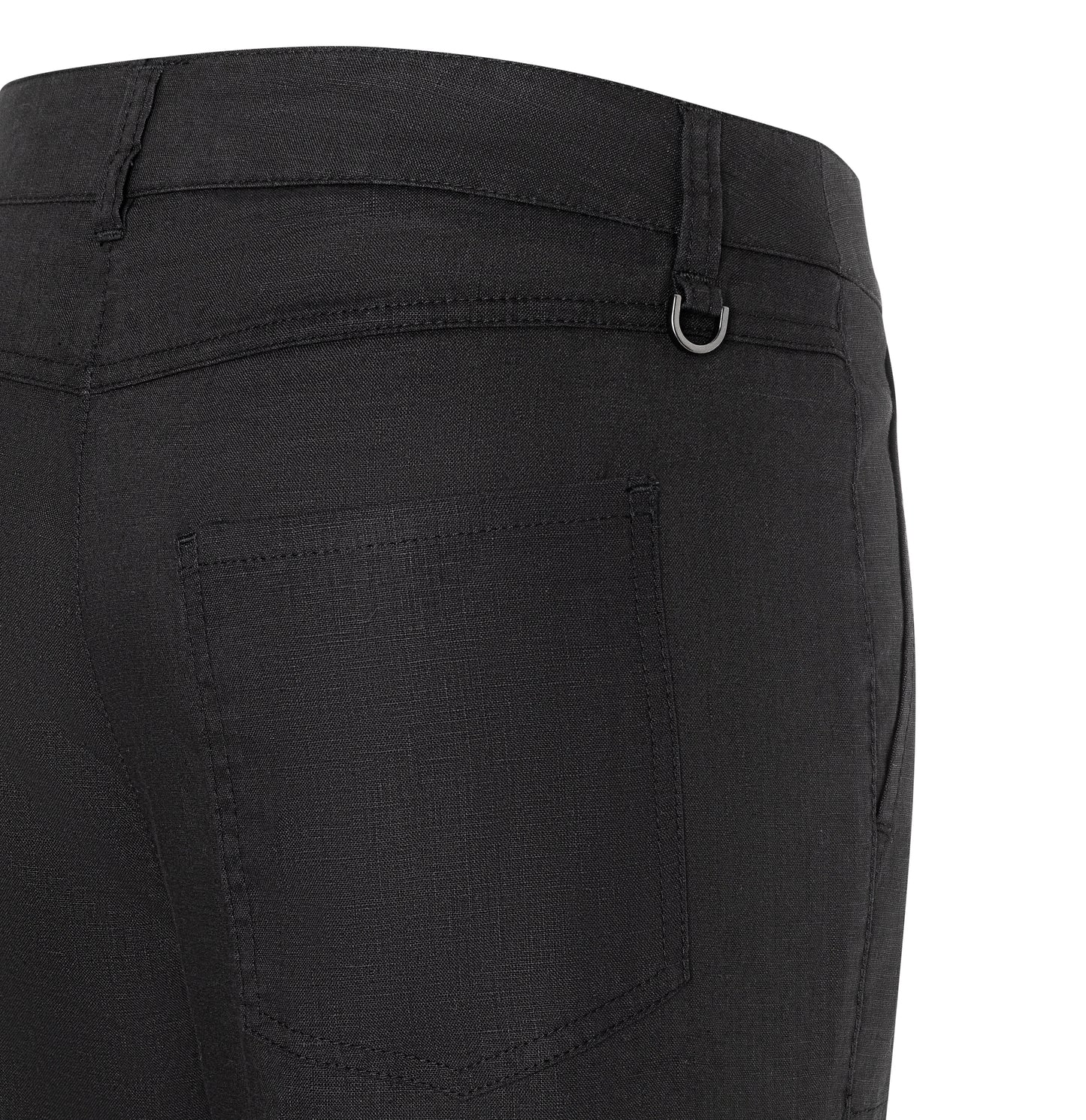 Mac Nora Black Linen Cropped Trouser