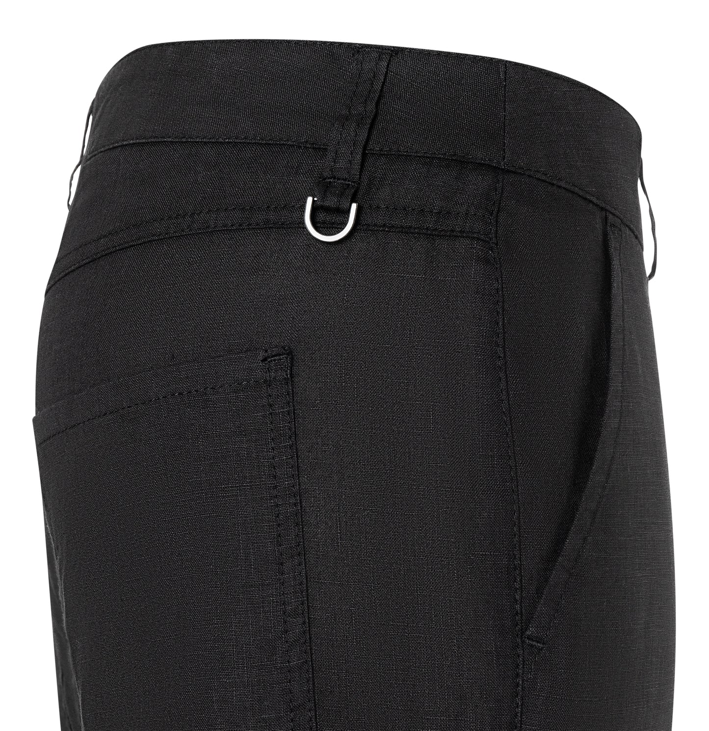 Mac Nora Black Linen Cropped Trouser