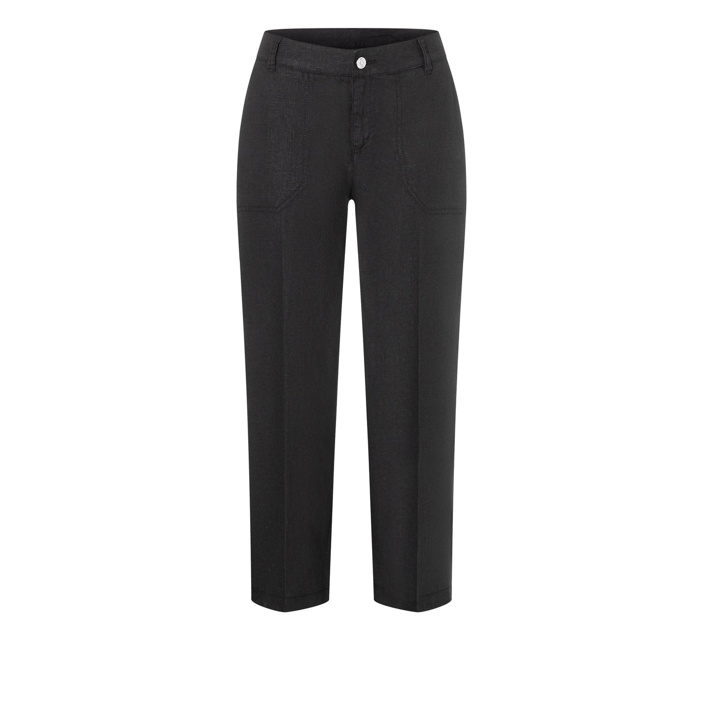 Mac Nora Black Linen Cropped Trouser