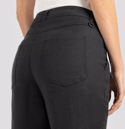 Mac Nora Black Linen Cropped Trouser